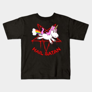 hail satan funny Kids T-Shirt